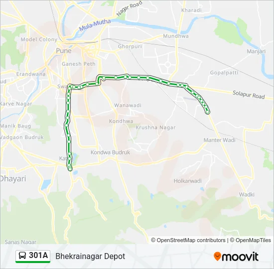 301A Bus Line Map