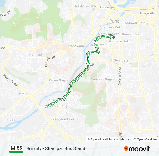 55 Bus Line Map