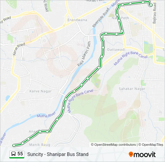 55 Bus Line Map