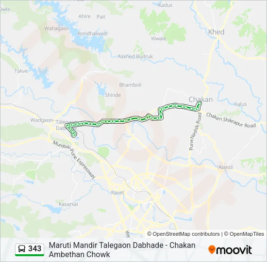343 Bus Line Map
