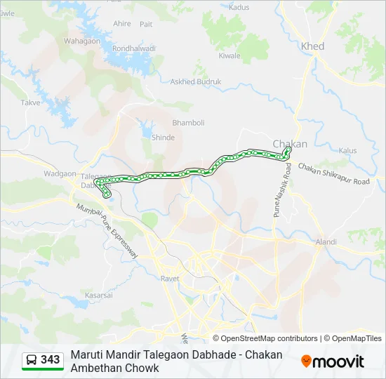 343 Bus Line Map