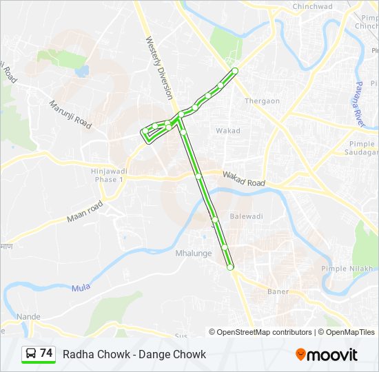 74 bus Line Map