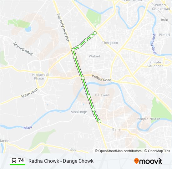 74 Bus Line Map