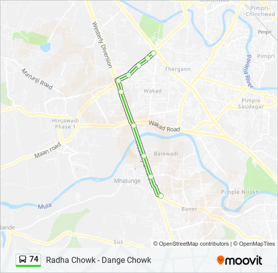 74 Bus Line Map