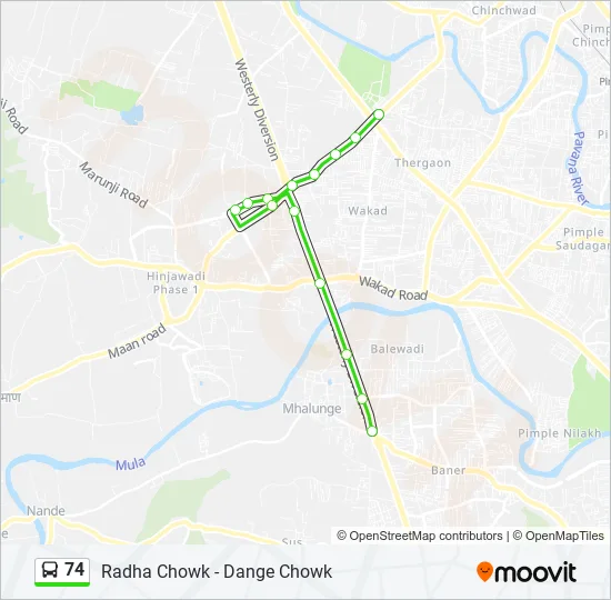 74 Bus Line Map