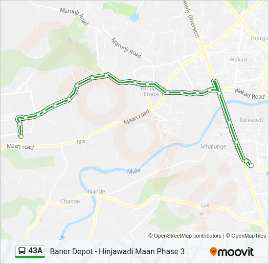 43A Bus Line Map