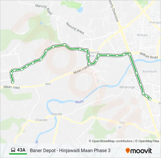 43A Bus Line Map