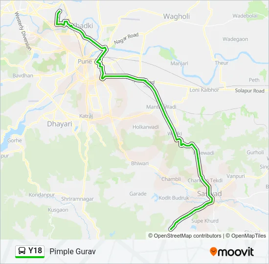 Y18 Bus Line Map