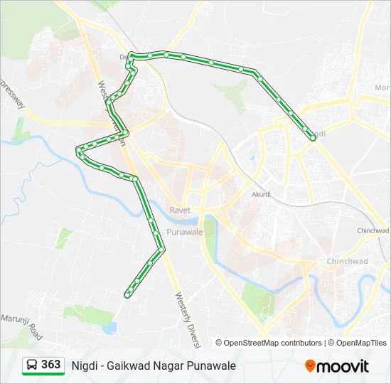 363 Bus Line Map