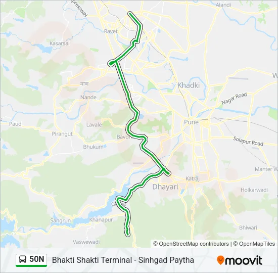 50N Bus Line Map