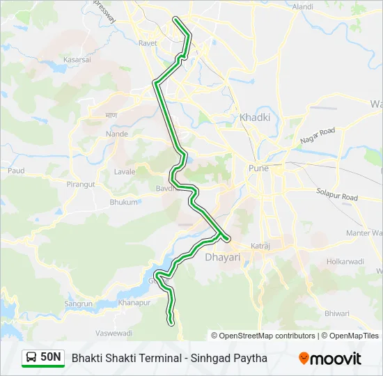 50N Bus Line Map