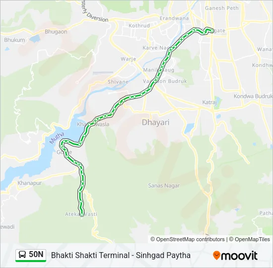50N Bus Line Map