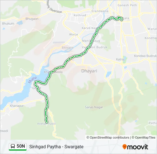 50N Bus Line Map