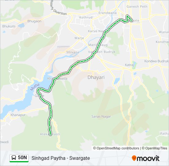 50N Bus Line Map