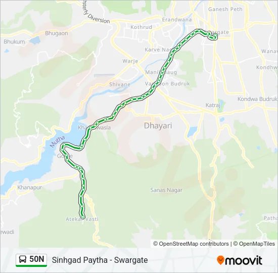 50N Bus Line Map