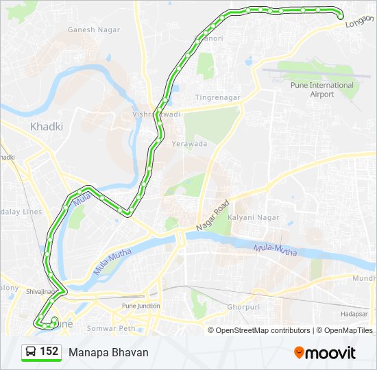 152 bus Line Map