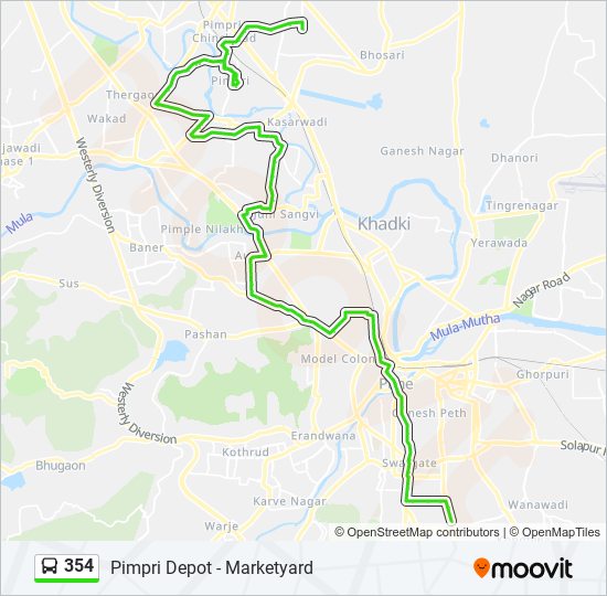 354 bus Line Map