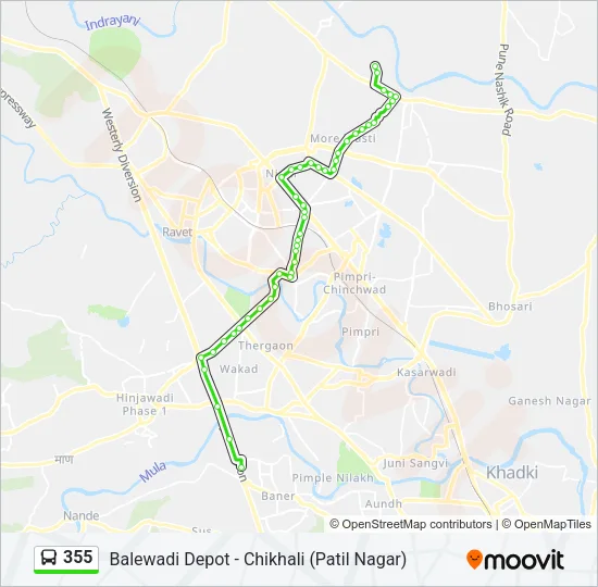 355 Bus Line Map