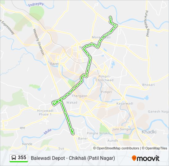 355 Bus Line Map