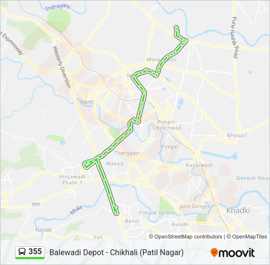 355 Bus Line Map