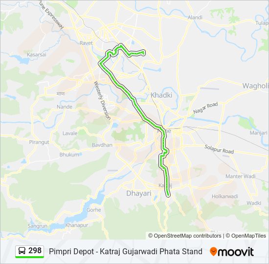 298 Bus Line Map