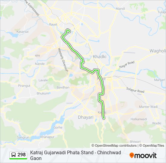 298 Bus Line Map