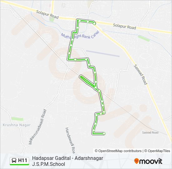 H11 Bus Line Map