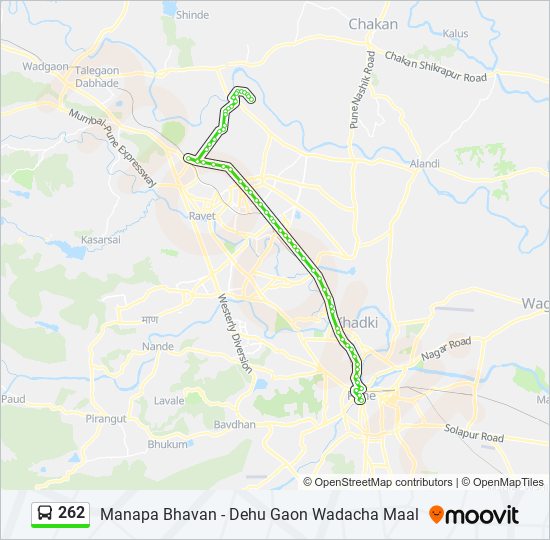 262 bus Line Map