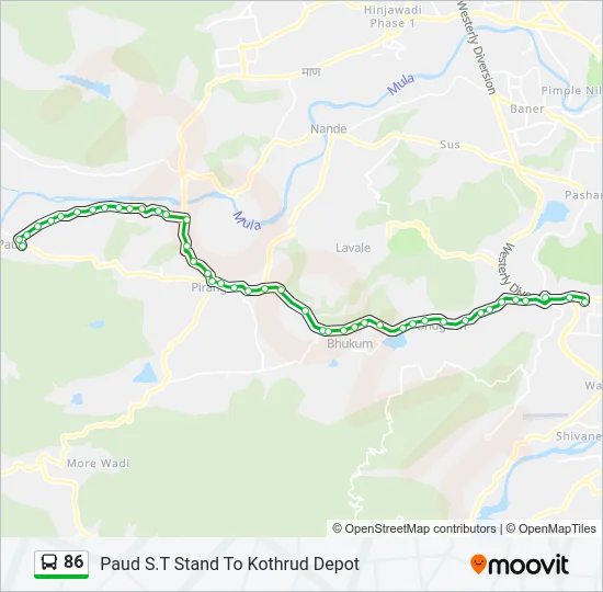 86 Bus Line Map