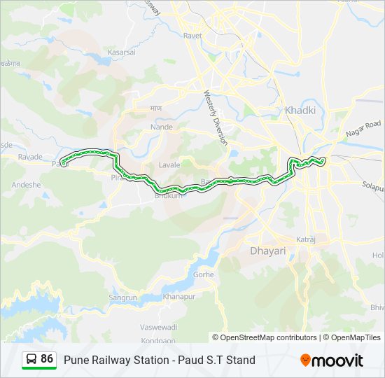 86 Bus Line Map