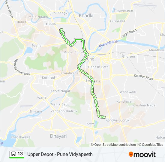 13 Bus Line Map