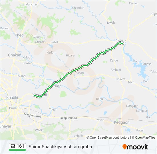 161 bus Line Map