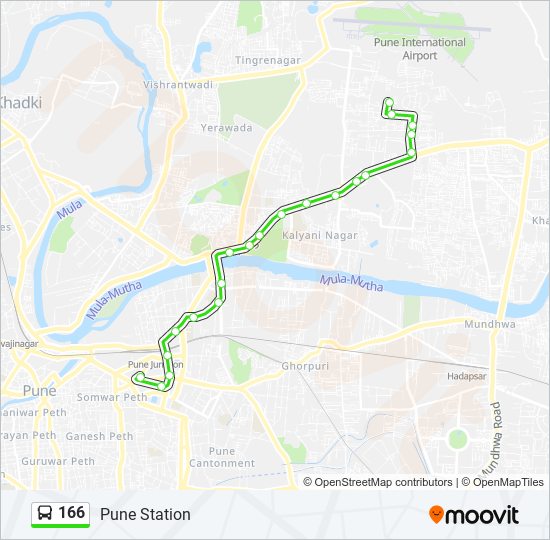 166 bus Line Map