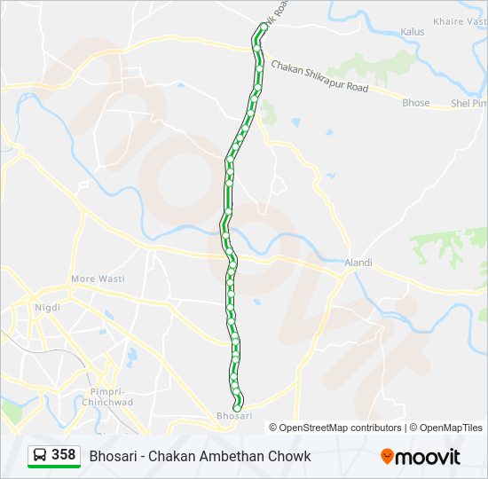 358 bus Line Map