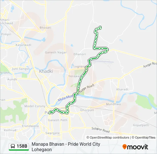 158B Bus Line Map