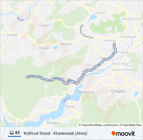 85 Bus Line Map