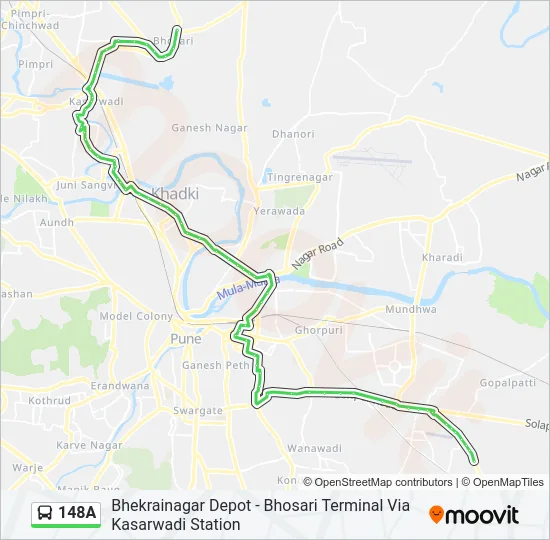 148A Bus Line Map