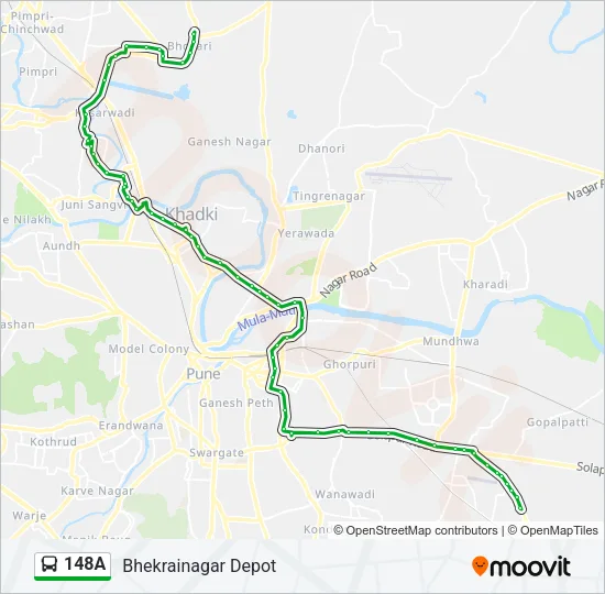 148A Bus Line Map