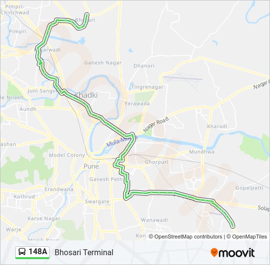 148A bus Line Map