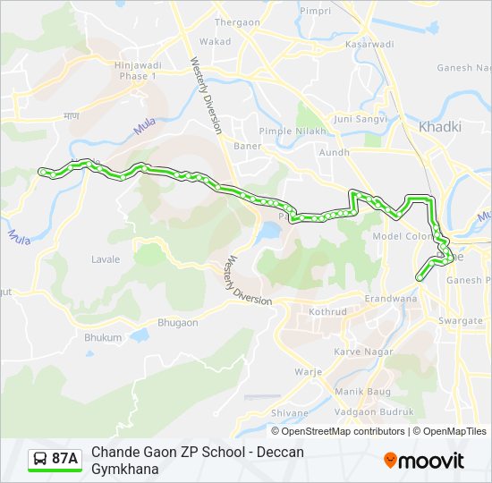 87A bus Line Map