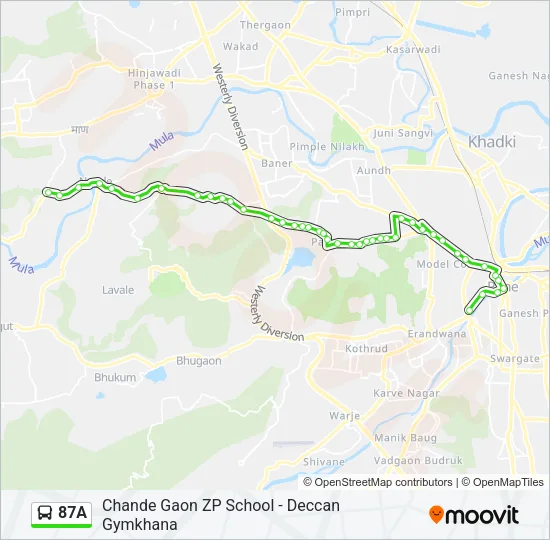 87A Bus Line Map