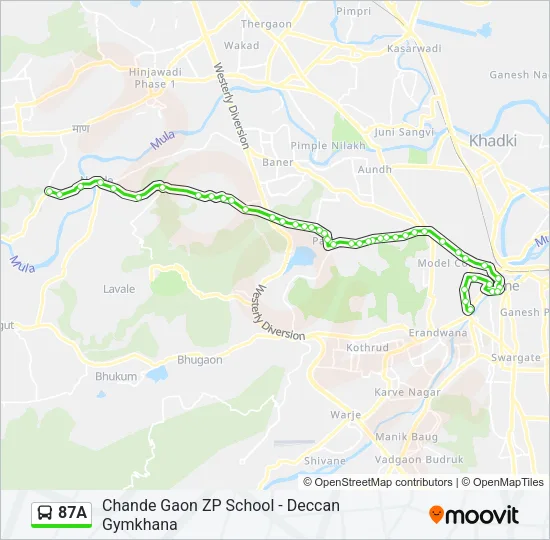 87A Bus Line Map