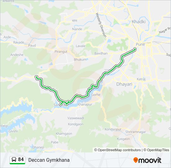 84 bus Line Map