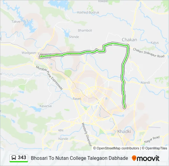 343 Bus Line Map