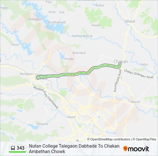 343 Bus Line Map