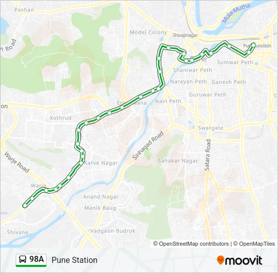 98A Bus Line Map