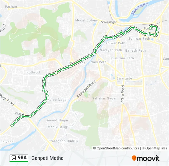 98A Bus Line Map
