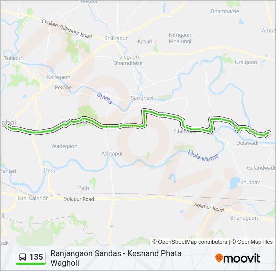 135 Bus Line Map