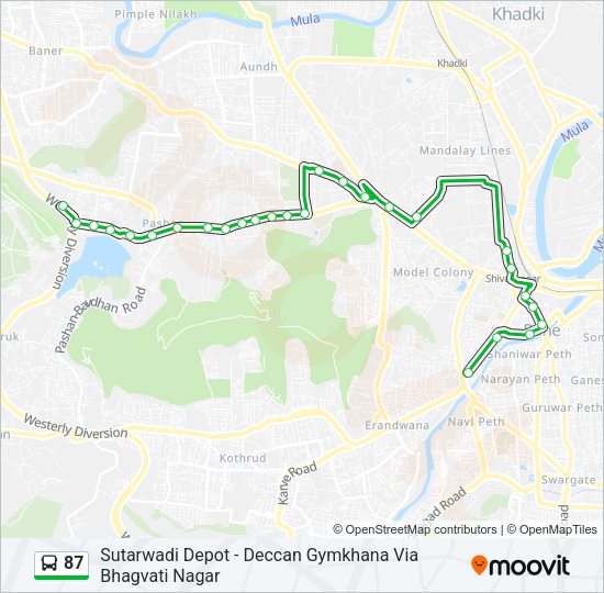 87 bus Line Map