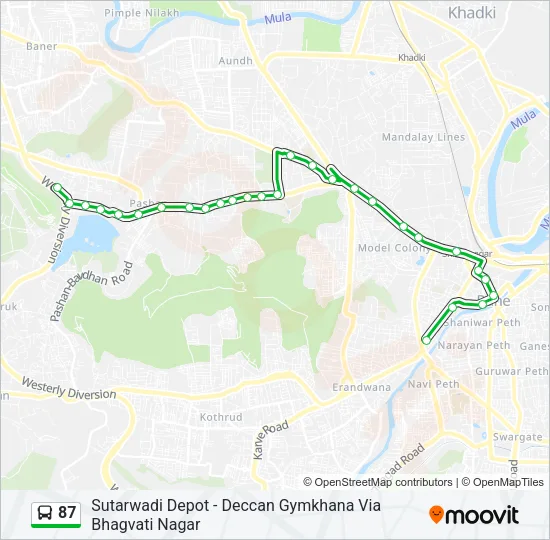 87 Bus Line Map